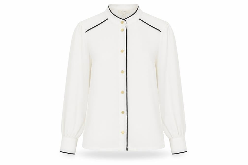 Womens UK Size 10 Linea White Basic Button-Up