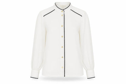 Womens UK Size 10 Linea White Basic Button-Up
