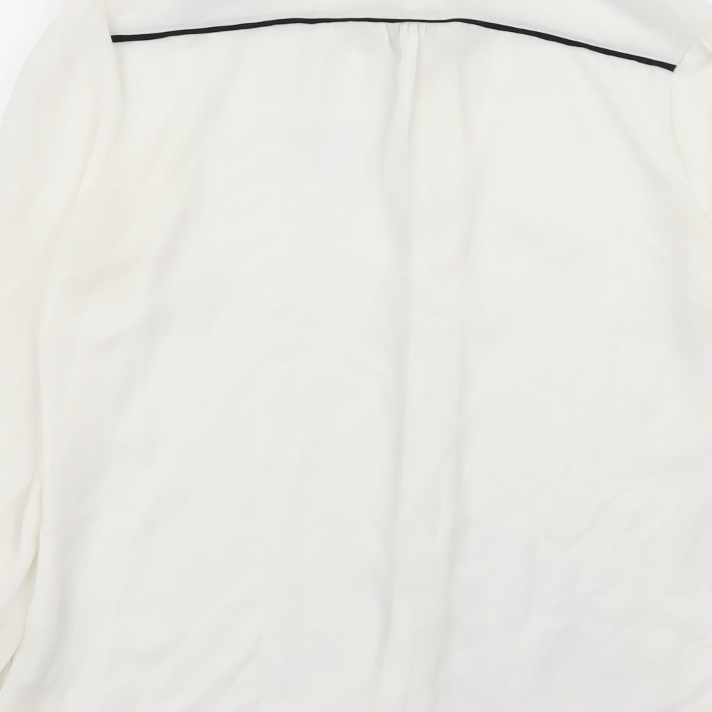 Womens UK Size 10 Linea White Basic Button-Up