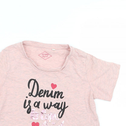 Lee Cooper Girls Pink   Basic T-Shirt Size 12-13 Years