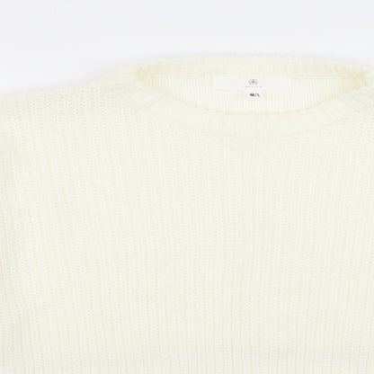 Womens UK Size M Missguided White Pullover Jumper
