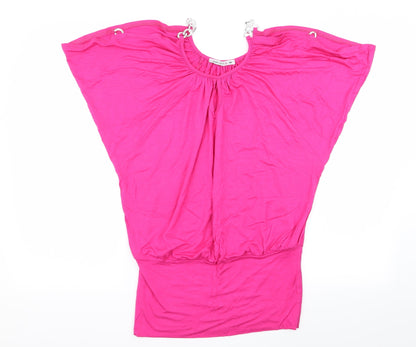 Womens UK Size 10 Select Pink Basic T-Shirt