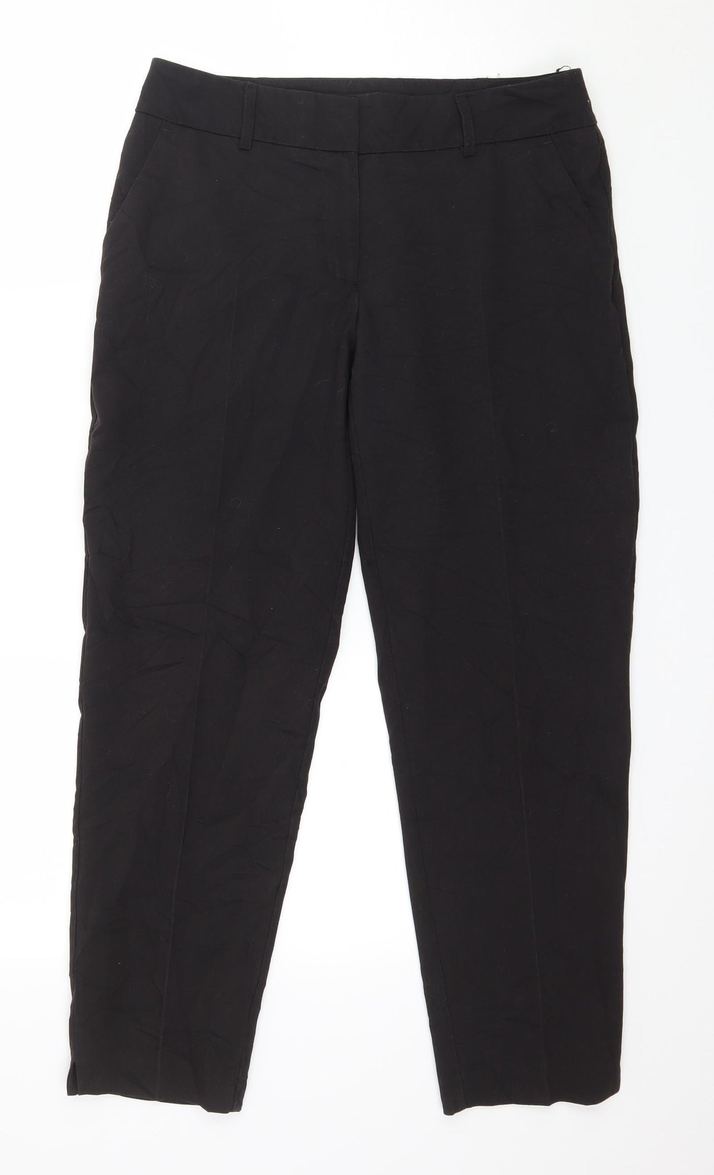 Womens UK Size 8 Preworn Regular Fit  Black Trousers
