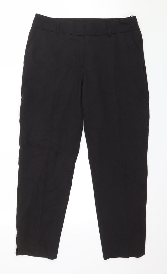 Womens UK Size 8 Preworn Regular Fit  Black Trousers