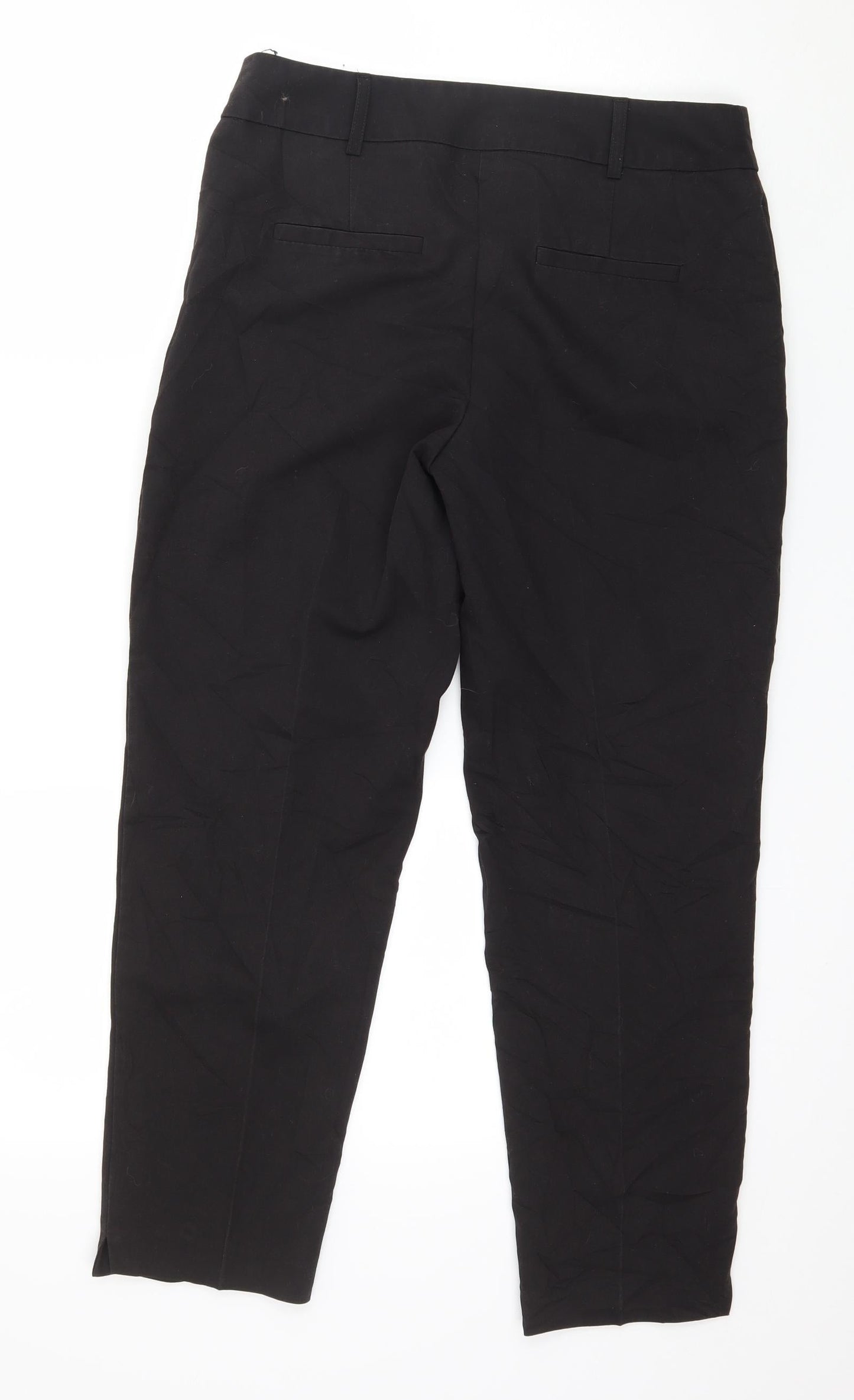Womens UK Size 8 Preworn Regular Fit  Black Trousers