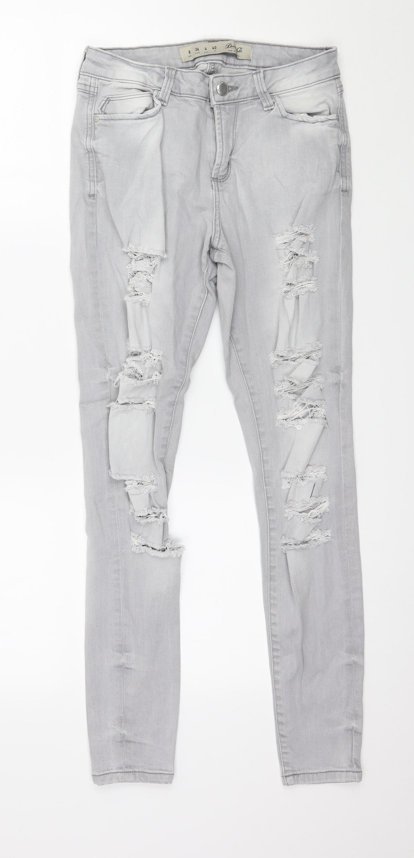 Denim & Co. Womens Grey  Denim Skinny Jeans Size 8 L27 in