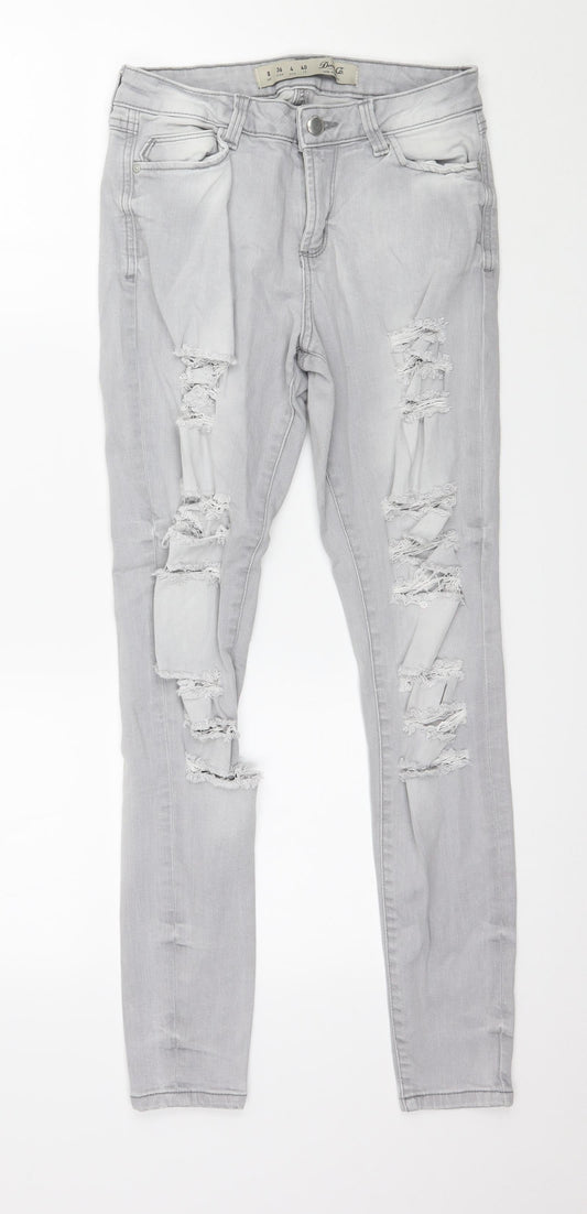 Denim & Co. Womens Grey  Denim Skinny Jeans Size 8 L27 in