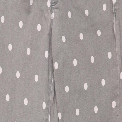 Gap Girls Grey Polka Dot Denim Skinny Jeans Size 12 Years