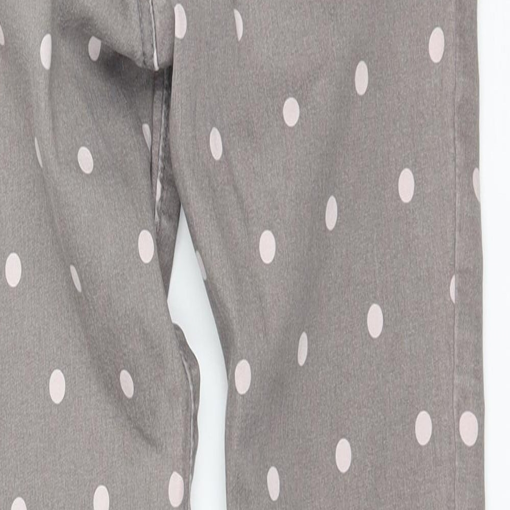 Gap Girls Grey Polka Dot Denim Skinny Jeans Size 12 Years