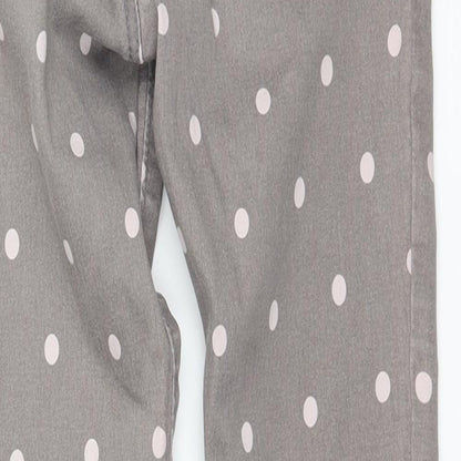 Gap Girls Grey Polka Dot Denim Skinny Jeans Size 12 Years