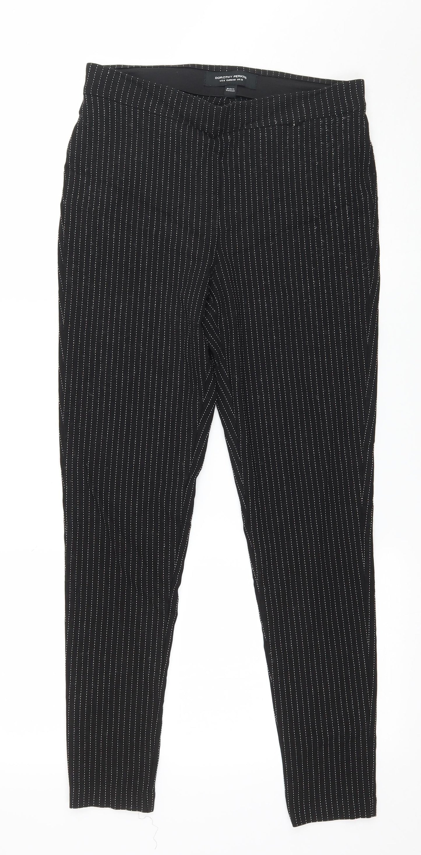 Womens UK Size 12 Dorothy Perkins Regular Fit  Black Trousers