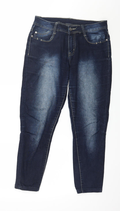 Womens UK Size 34 in Preworn Regular Fit Tapered Blue Jeans