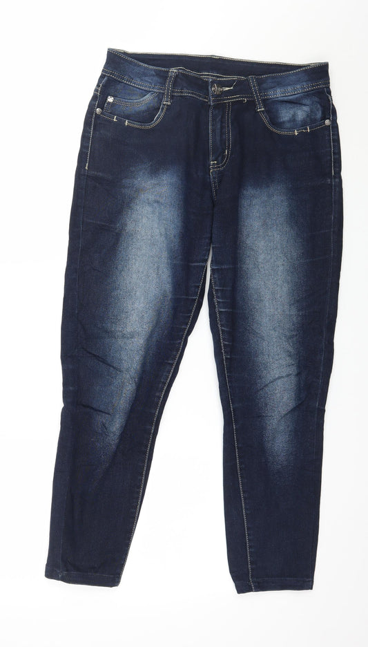 Womens UK Size 34 in Preworn Regular Fit Tapered Blue Jeans