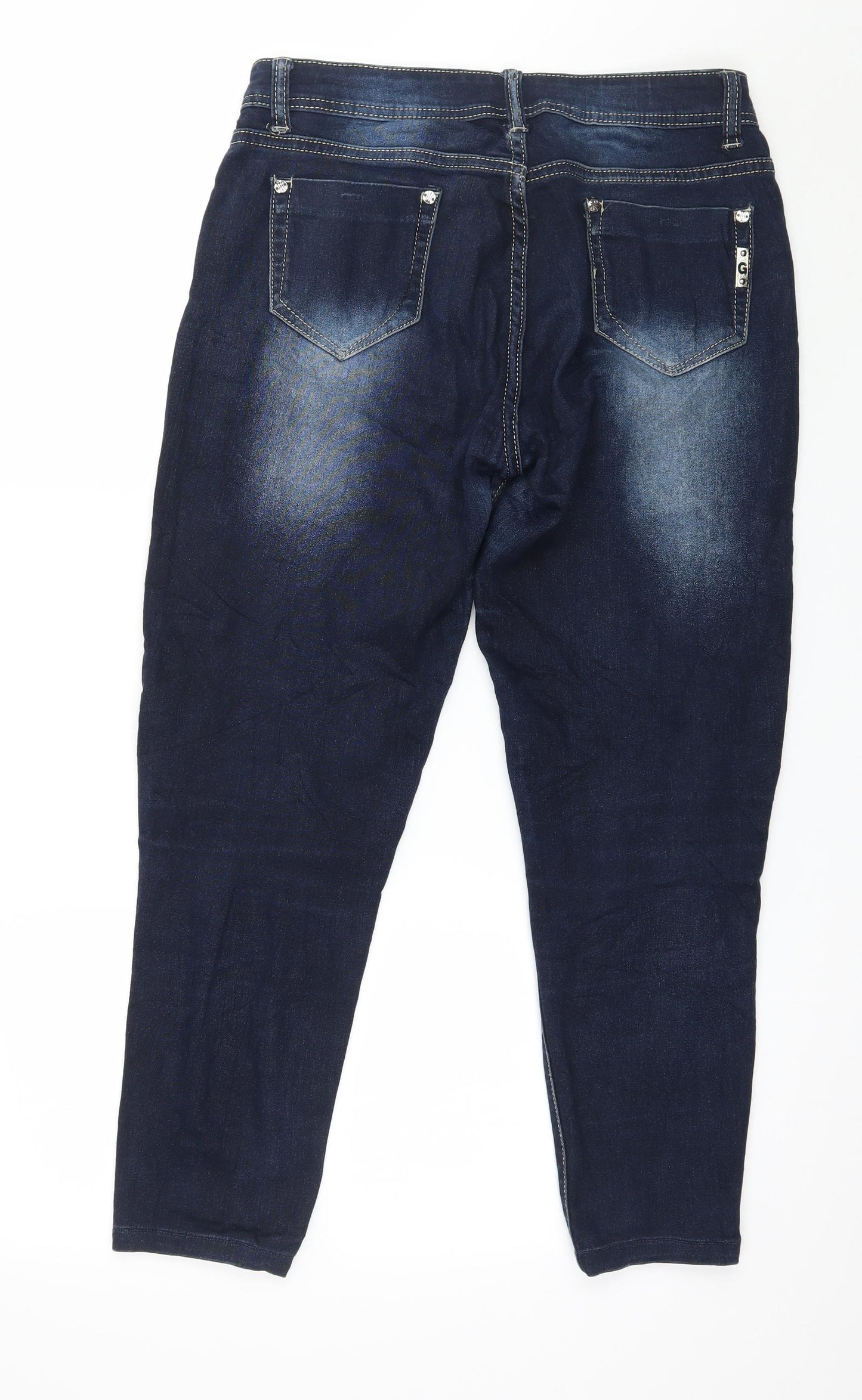 Womens UK Size 34 in Preworn Regular Fit Tapered Blue Jeans