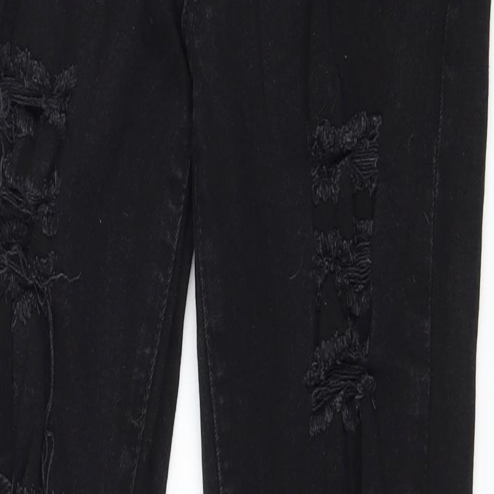 Denim & Co. Womens Black  Denim Skinny Jeans Size 8 L28 in