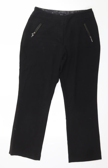Womens UK Size 32 in M&Co Regular Fit  Black Trousers