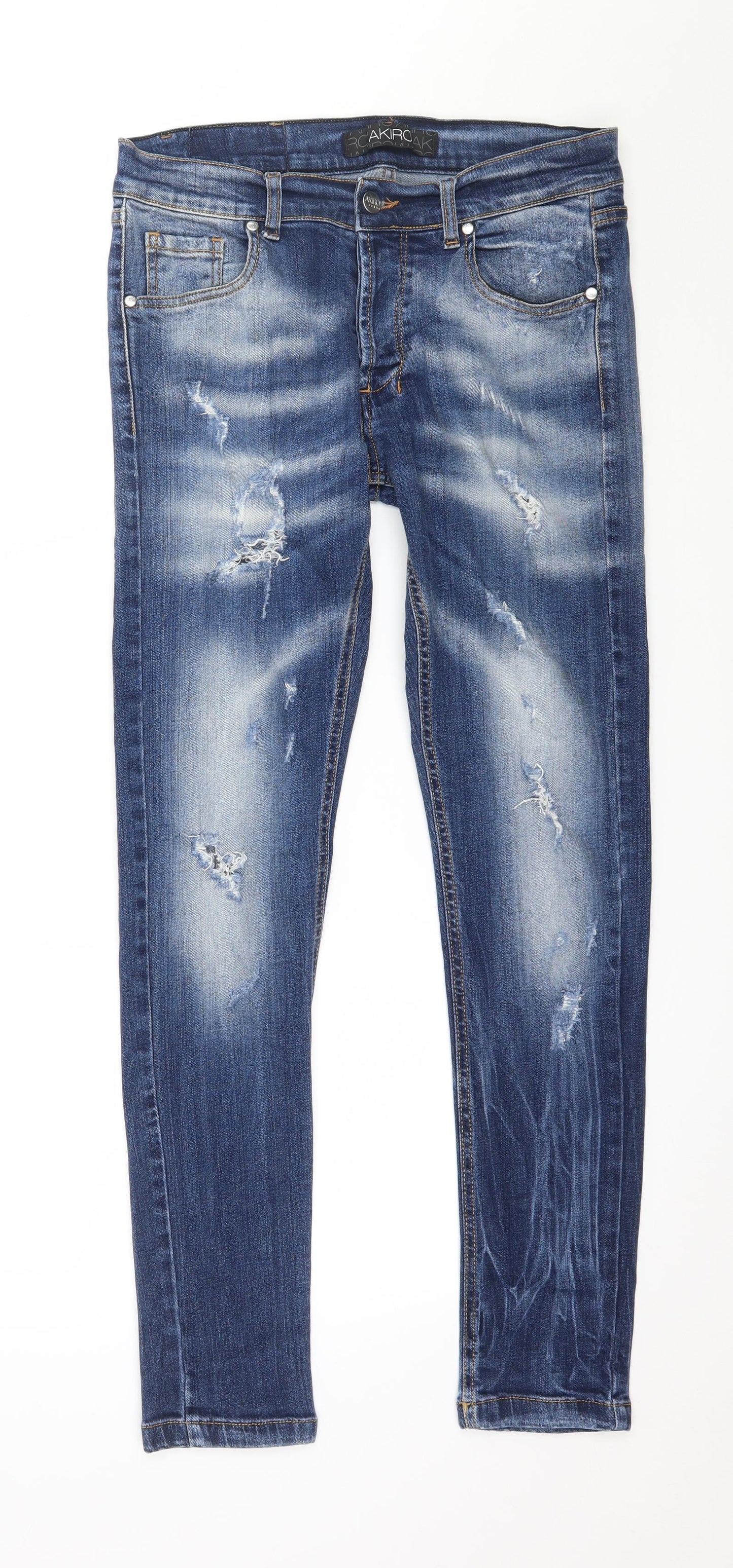 Akiro Womens Blue  Denim Skinny Jeans Size 32 in L29 in