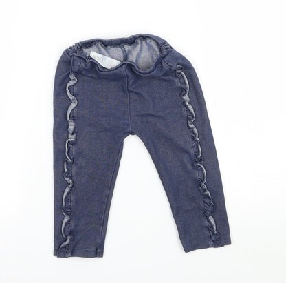 Nutmeg Baby Black  Jersey Jogger Trousers Size 9-12 Months