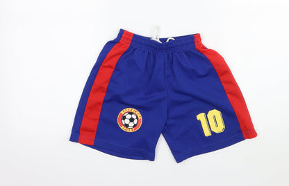 Preworn Boys Blue  Jersey Sweat Shorts Size 4 Years - Barcelona Sport