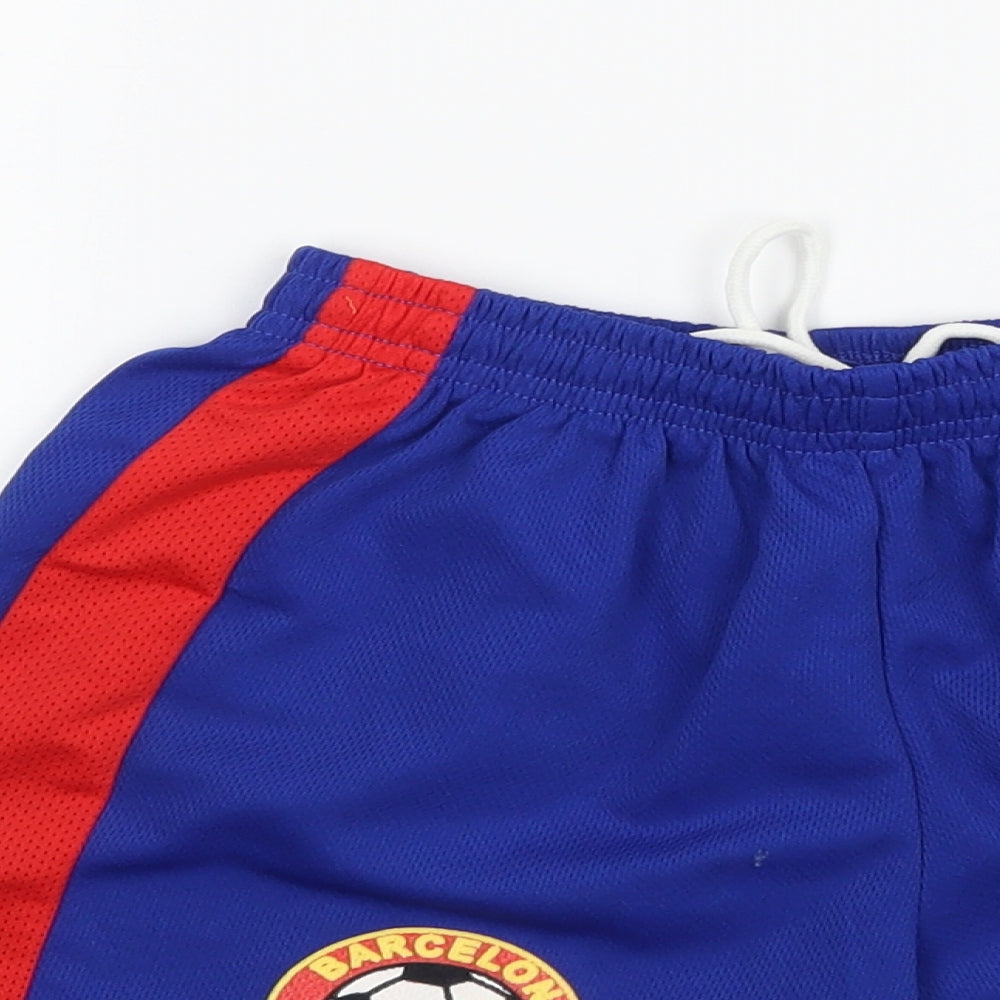 Preworn Boys Blue  Jersey Sweat Shorts Size 4 Years - Barcelona Sport