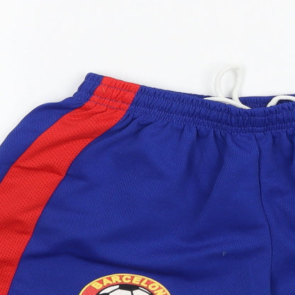 Preworn Boys Blue  Jersey Sweat Shorts Size 4 Years - Barcelona Sport