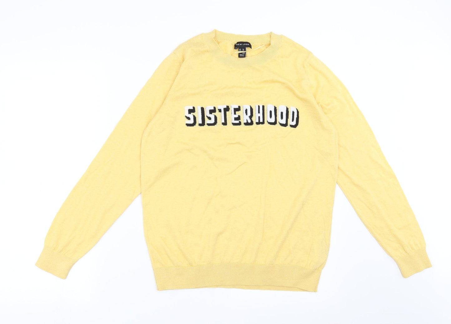 Womens UK Size 10 New Look Yellow Pullover Jumper