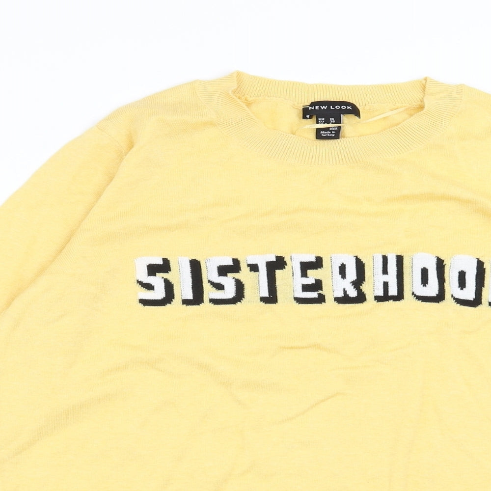 Womens UK Size 10 New Look Yellow Pullover Jumper