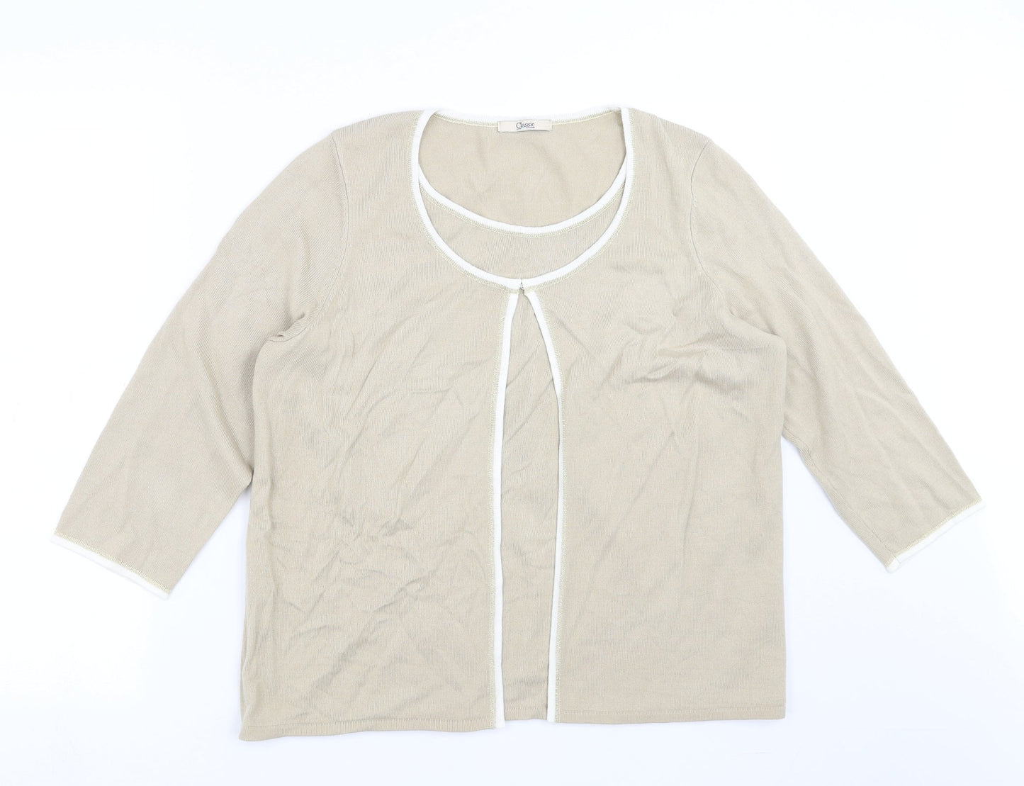 Womens UK Size 16 Marks and Spencer Beige Pullover Jumper