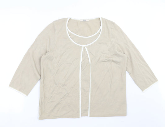 Womens UK Size 16 Marks and Spencer Beige Pullover Jumper