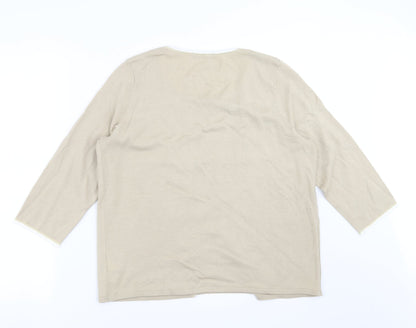 Womens UK Size 16 Marks and Spencer Beige Pullover Jumper