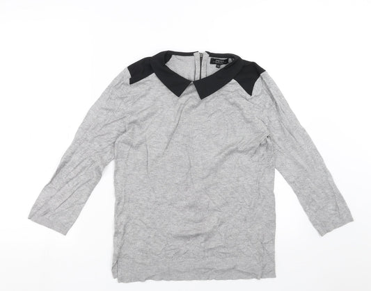 Womens UK Size 10 Papaya Grey Pullover Jumper