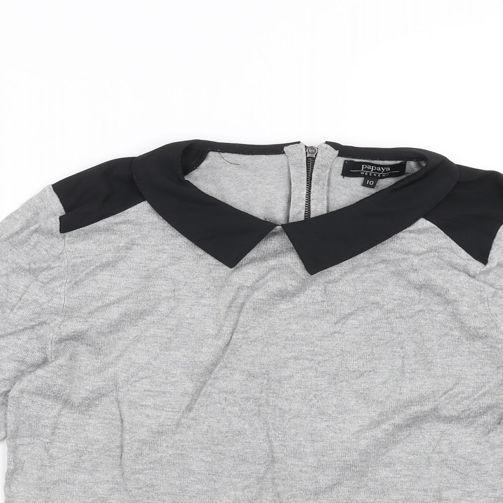 Womens UK Size 10 Papaya Grey Pullover Jumper