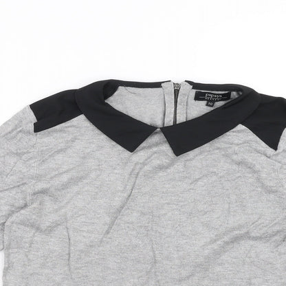 Womens UK Size 10 Papaya Grey Pullover Jumper