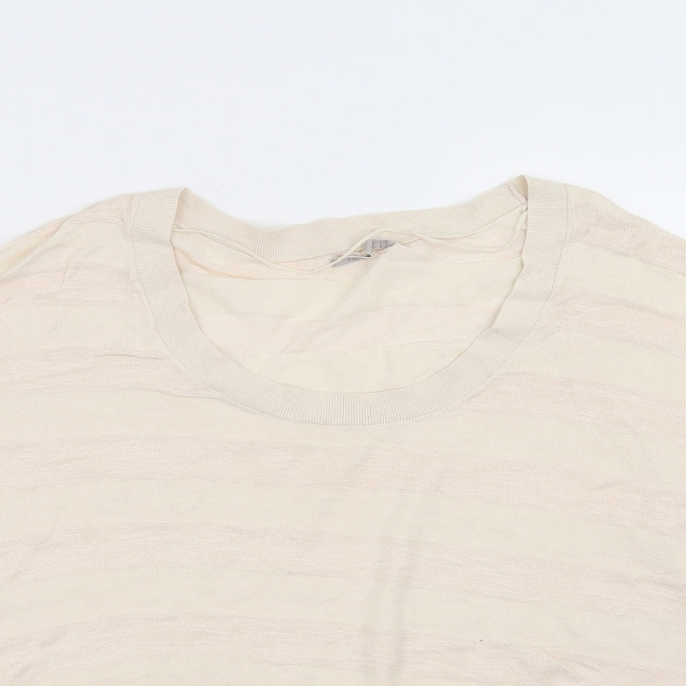 Gap Womens Beige Striped Knit Pullover Jumper Size M