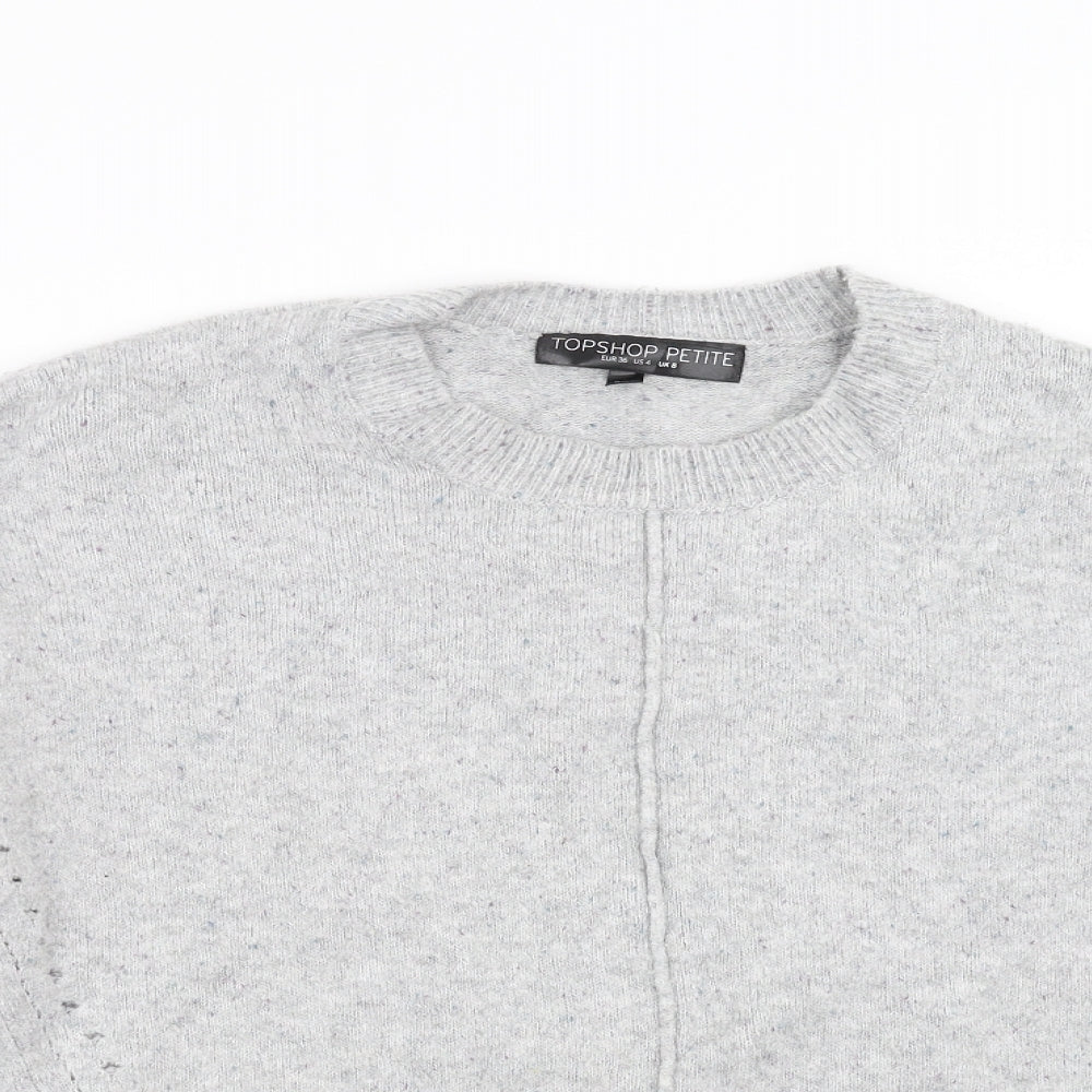 Womens UK Size 8 Topshop Grey Pullover Jumper