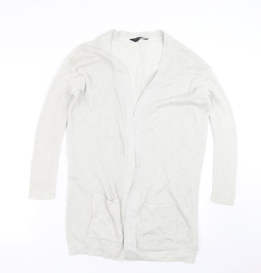 Dorothy Perkins Womens Silver  Knit Cardigan Jumper Size 10