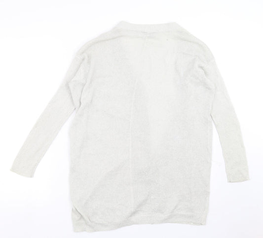 Dorothy Perkins Womens Silver  Knit Cardigan Jumper Size 10