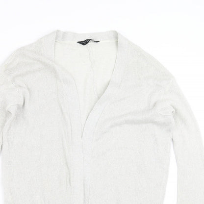 Dorothy Perkins Womens Silver  Knit Cardigan Jumper Size 10