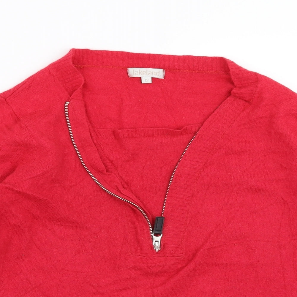 Womens UK Size 12 Lakeland Red Pullover Jumper
