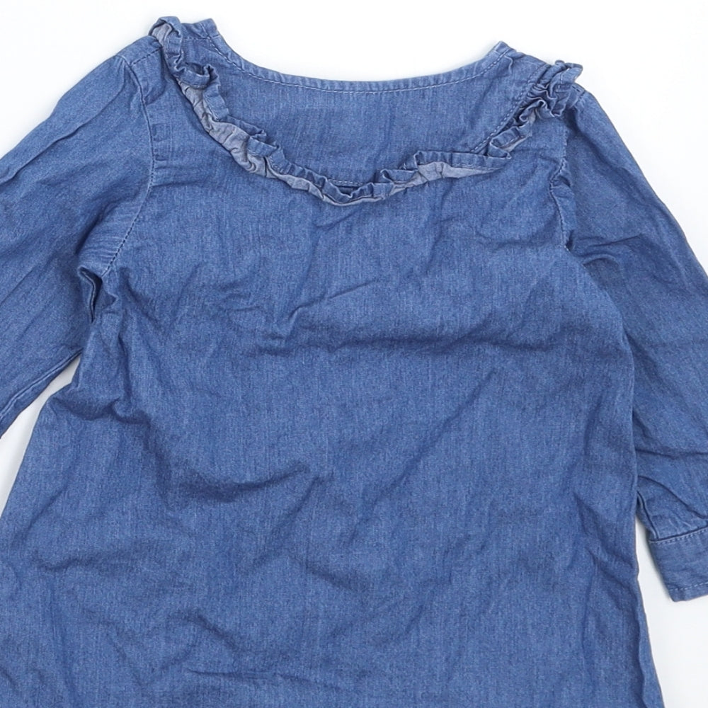 Primark Girls Blue  Denim Shirt Dress  Size 6-9 Months