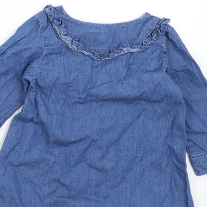 Primark Girls Blue  Denim Shirt Dress  Size 6-9 Months