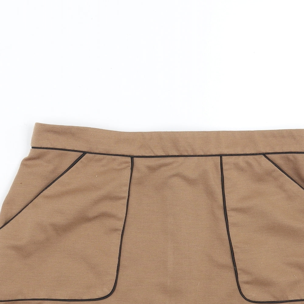 Miss Selfridge Womens Beige   A-Line Skirt Size 8