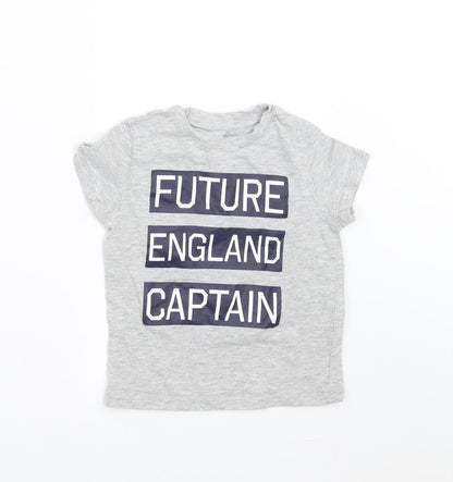 PEP&CO Baby Grey   Basic T-Shirt Size 18-24 Months  - future england captain
