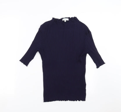 Womens UK Size 16 Warehouse Blue Basic T-Shirt