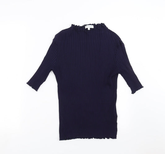 Womens UK Size 16 Warehouse Blue Basic T-Shirt