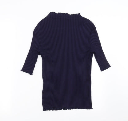 Womens UK Size 16 Warehouse Blue Basic T-Shirt