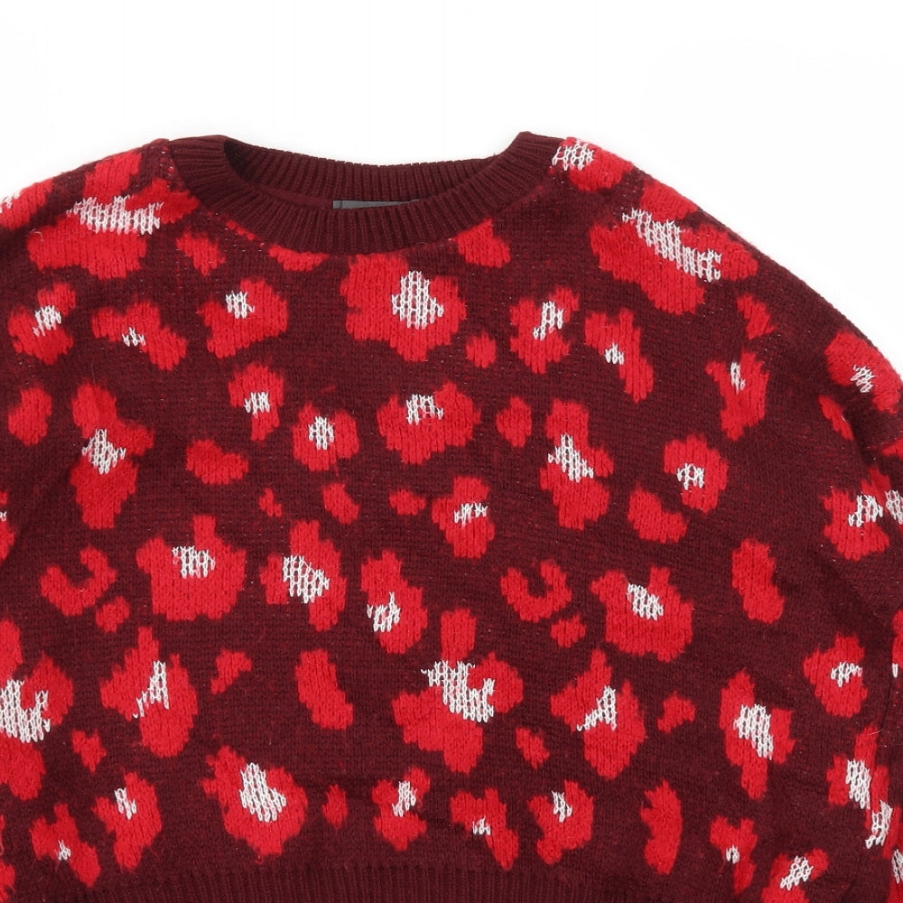 Primark Womens Red Animal Print  Pullover Jumper Size S