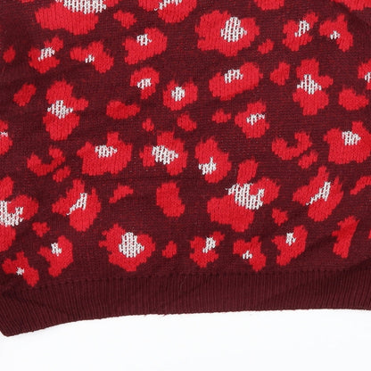 Primark Womens Red Animal Print  Pullover Jumper Size S