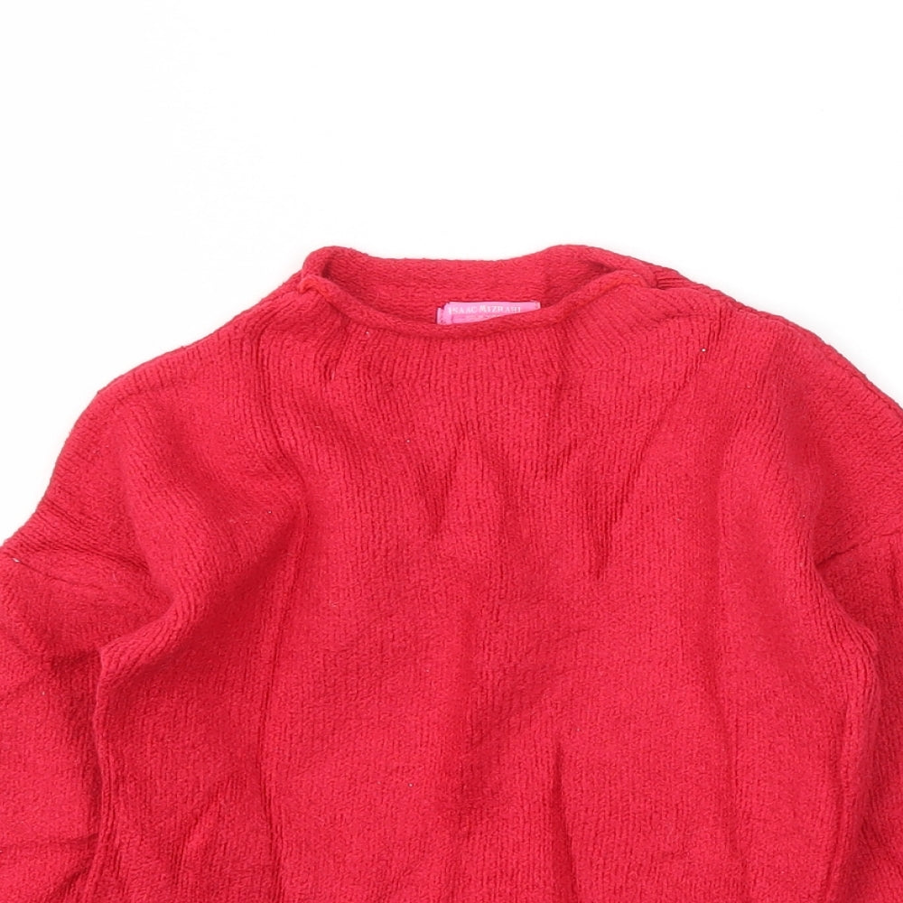 ISACC MIZRAHI Girls Red   Pullover Hoodie Size 5-6 Years
