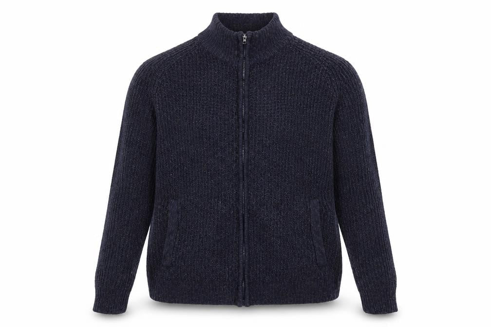 Mens UK Size M George Blue Full Zip Jumper